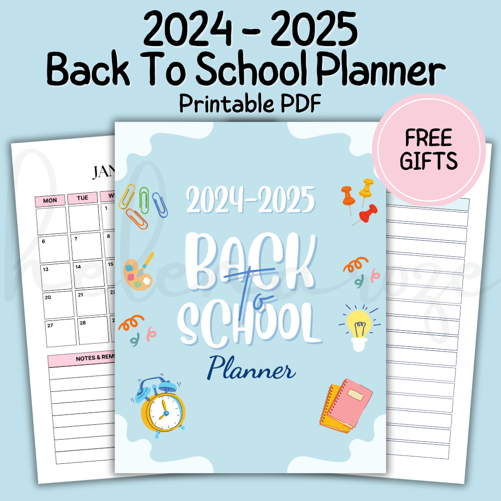 20242025 Back to School Planner Printable PDF, Digital Planner, School Planner, Teacher Planner