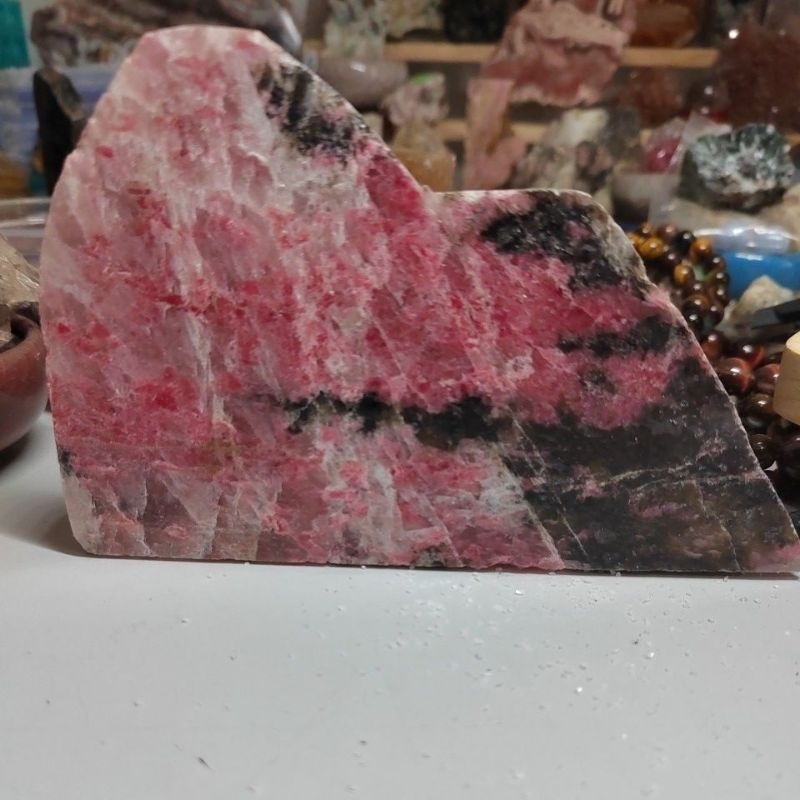 ice rhodonite slab for emotional balance and healing aura | Shopee Malaysia