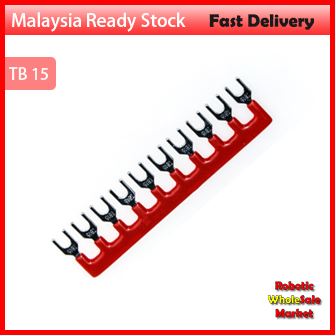 TB15 3/4/6/8/10/12 Red/Black 600V 25A (Pitch 9mm) Position Fork Type Terminal Strip Jumper Connector Switch Box TB 15