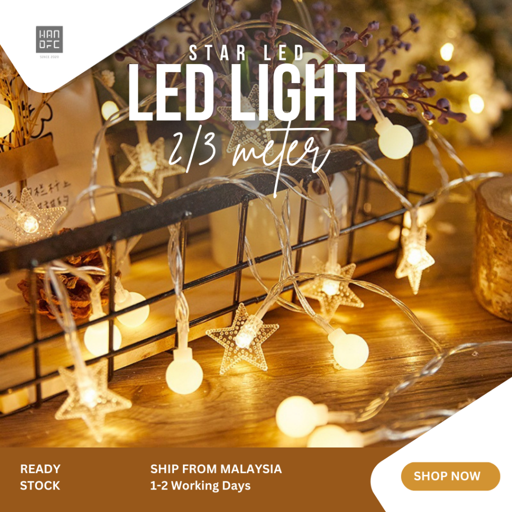 HLN Star LED Light / Ball Decoration Light Lamp 2M 3M LED Yellow ...