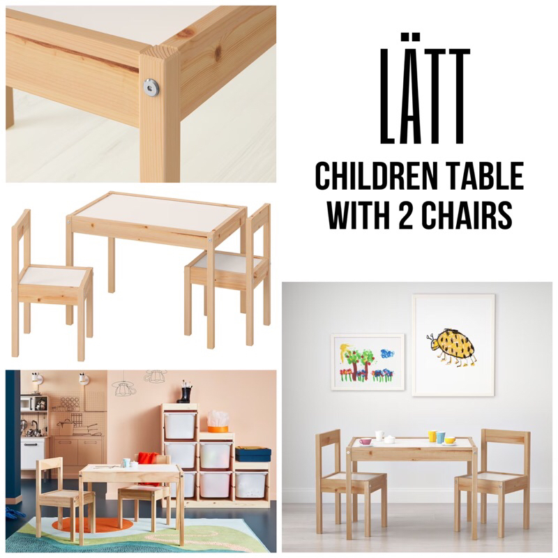 Children's table and best sale 2 chairs white pine