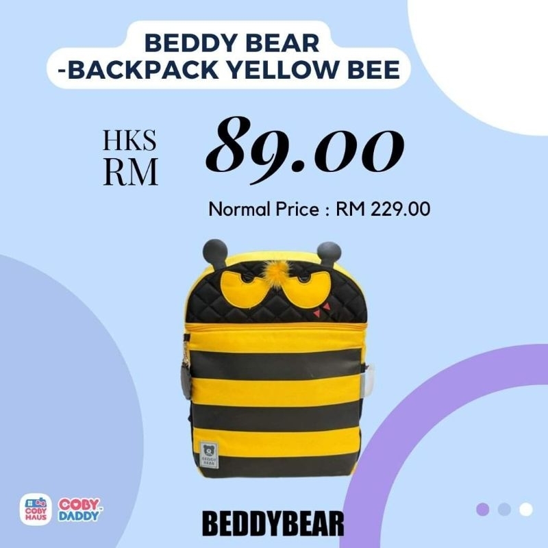 Beddy Bear Backpack Lion/Bee/Rabbit/Unicorn/Shark/Polar Bear