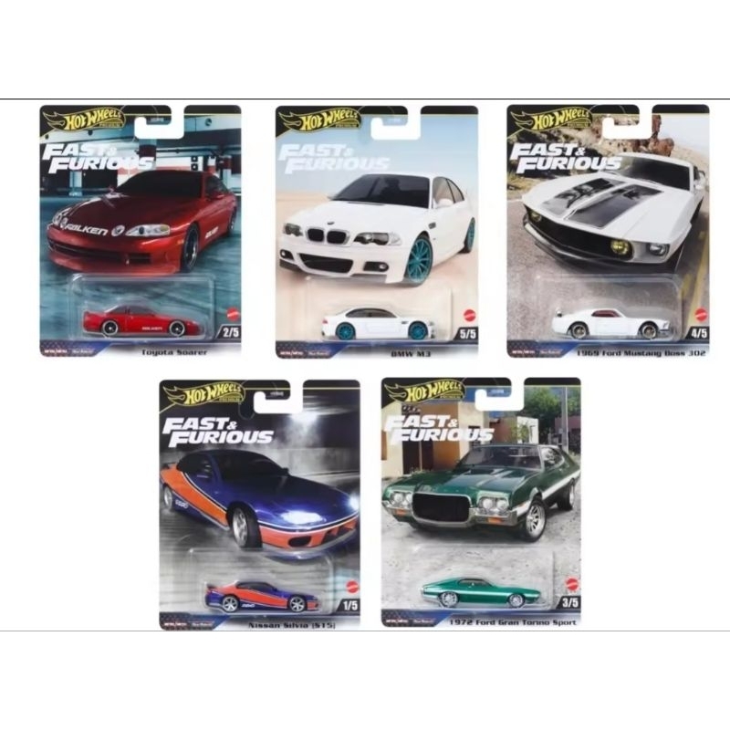 HOT WHEELS CAR CULTURE 2024 FAST & FURIOUS DASH F SET OF 5 (BMW, SOARER ...