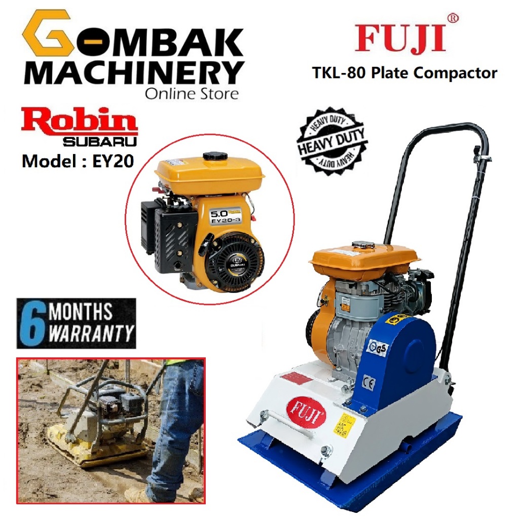 FUJI Plate Compactor c/w Japan Robin EY-20D Gasoline Engine TKL-80 ...