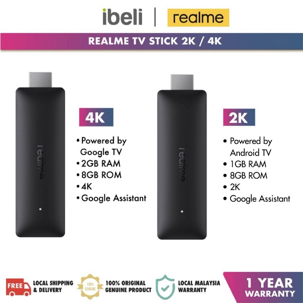 [Global Version] realme 2K | 4K Smart Google TV Stick HDR10+ HDMI ...