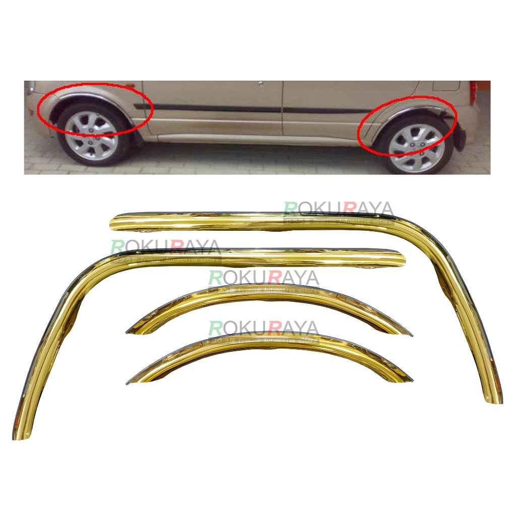 Proton Iswara Sedan Aeroback (1993 2000) Fender Arch Trim Gold