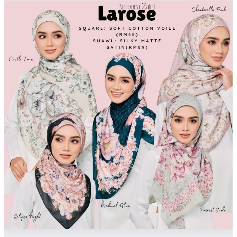 ️READY STOCK ️ Larose tudung bawal cotton voile & shawl matte satin by ...