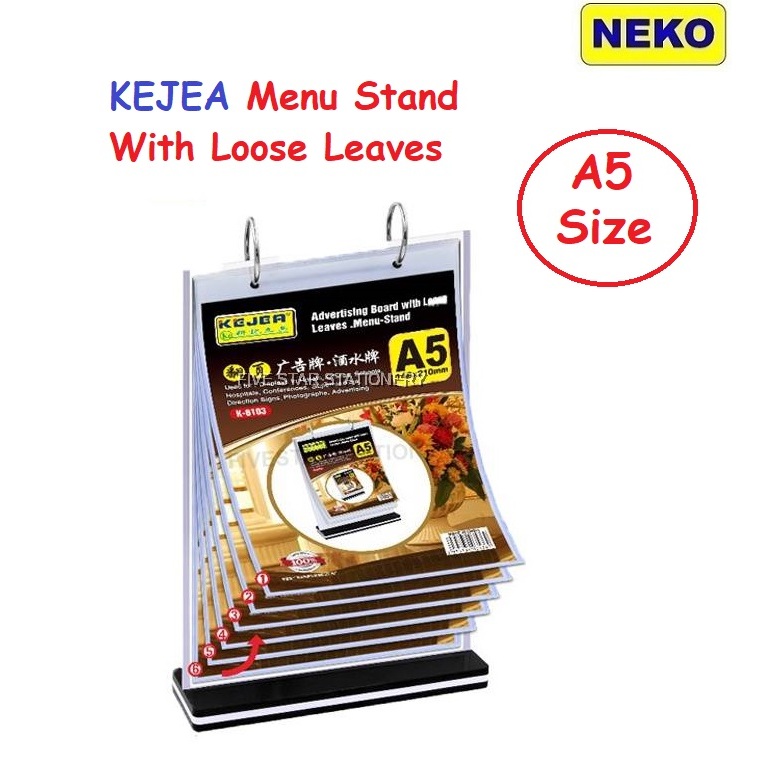 KEJEA Menu Stand With Loose Leaves - (A5 size) | Shopee Malaysia