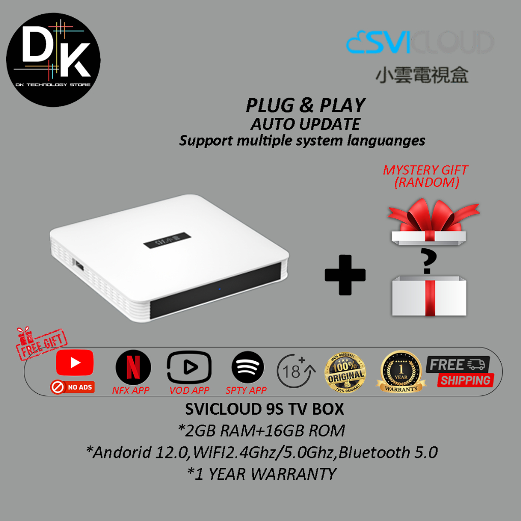 SVI CLOUD 小云9S TV BOX ALL CHANNEL SPORTS DRAMA FULL EPISODE BLUETOOTH 5.0 HD  8K WIRELESS ORIGINAL