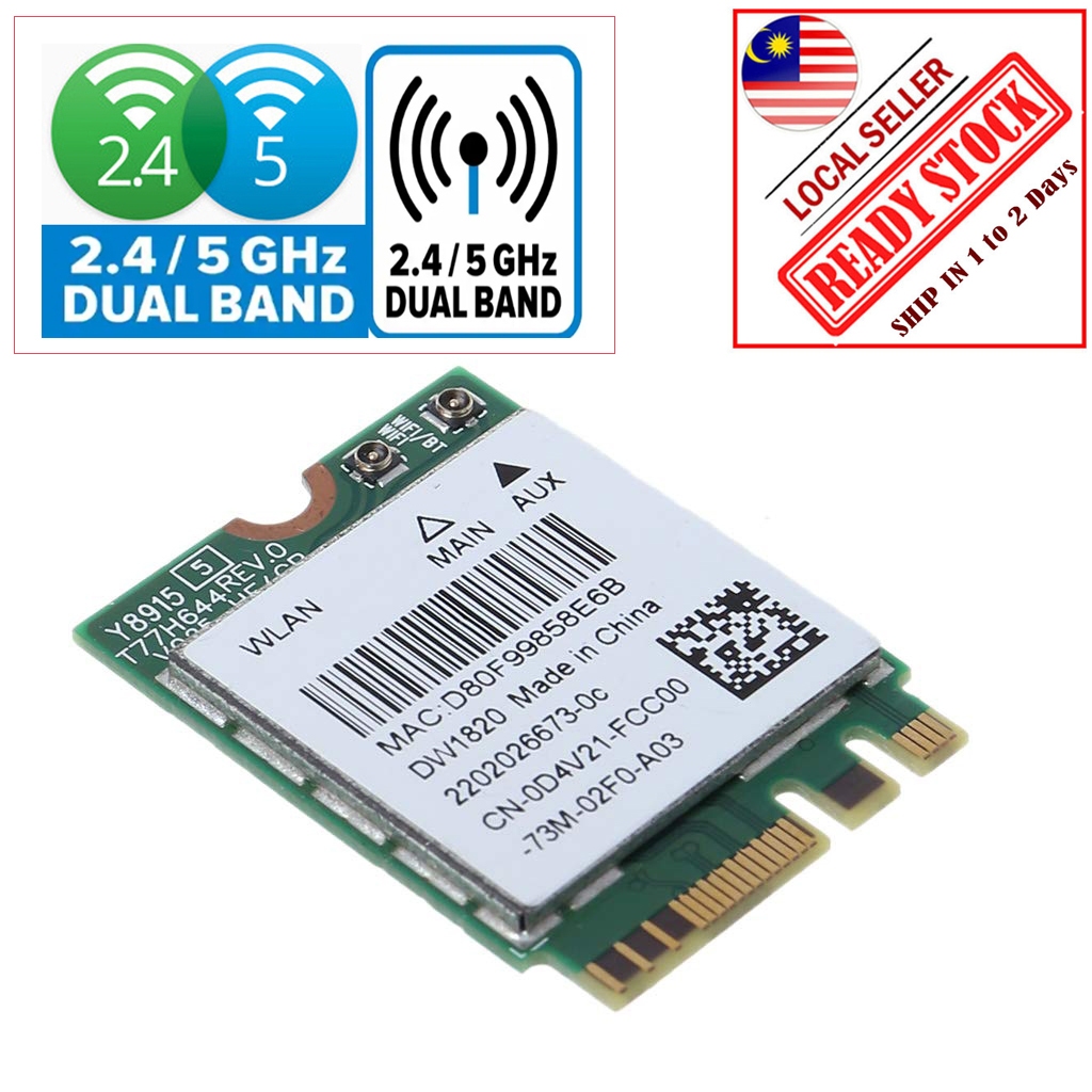 Original Dell Dual Band 2.4G 5G DW1820 WLAN Wifi Wireless 802.11AC Mini ...