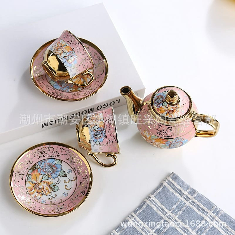 Ready stock Tea Set Malay Muslim Raya Coffee Teapot Cup Print Floral