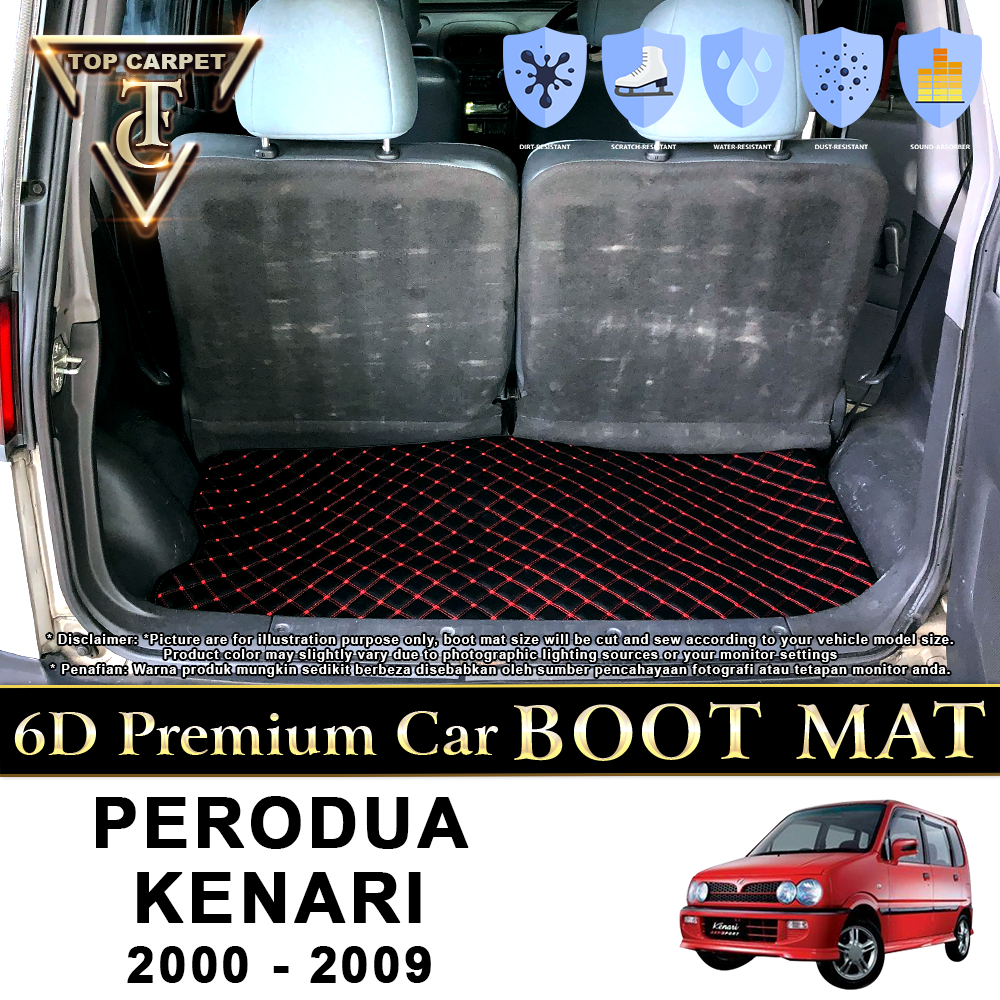 Carpet Boot Liner Compatible With Seat Leon (2020+) Red Trim Carpet Tailored Fit 550Gsm Protector Boot Mat Anti-Slip Durable Water-Resistant Easy