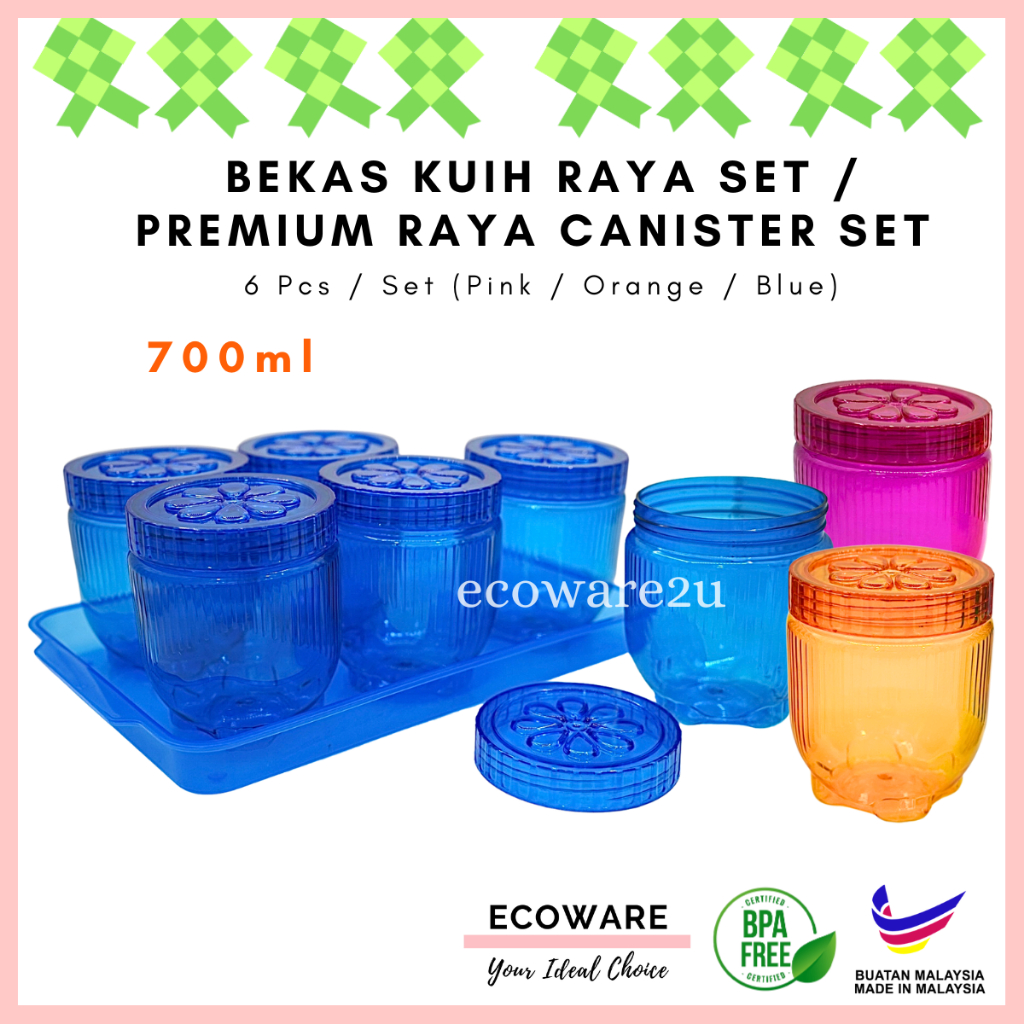 BakingPanda 6pcs Bekas Kuih Raya Set / Cookies Container Set / Bekas ...