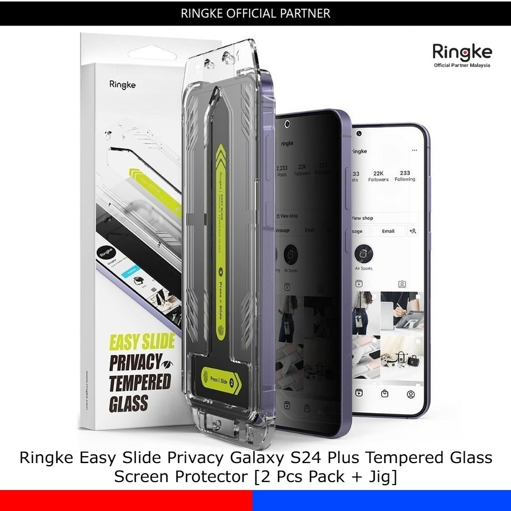 Ringke Easy Slide Privacy Galaxy S24 Plus Tempered Glass Screen