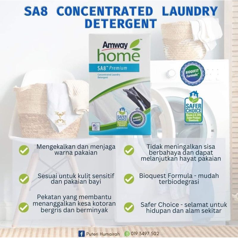 SA8 Premium Concentrated Laundry Detergent - 1kg (New) | Shopee Malaysia