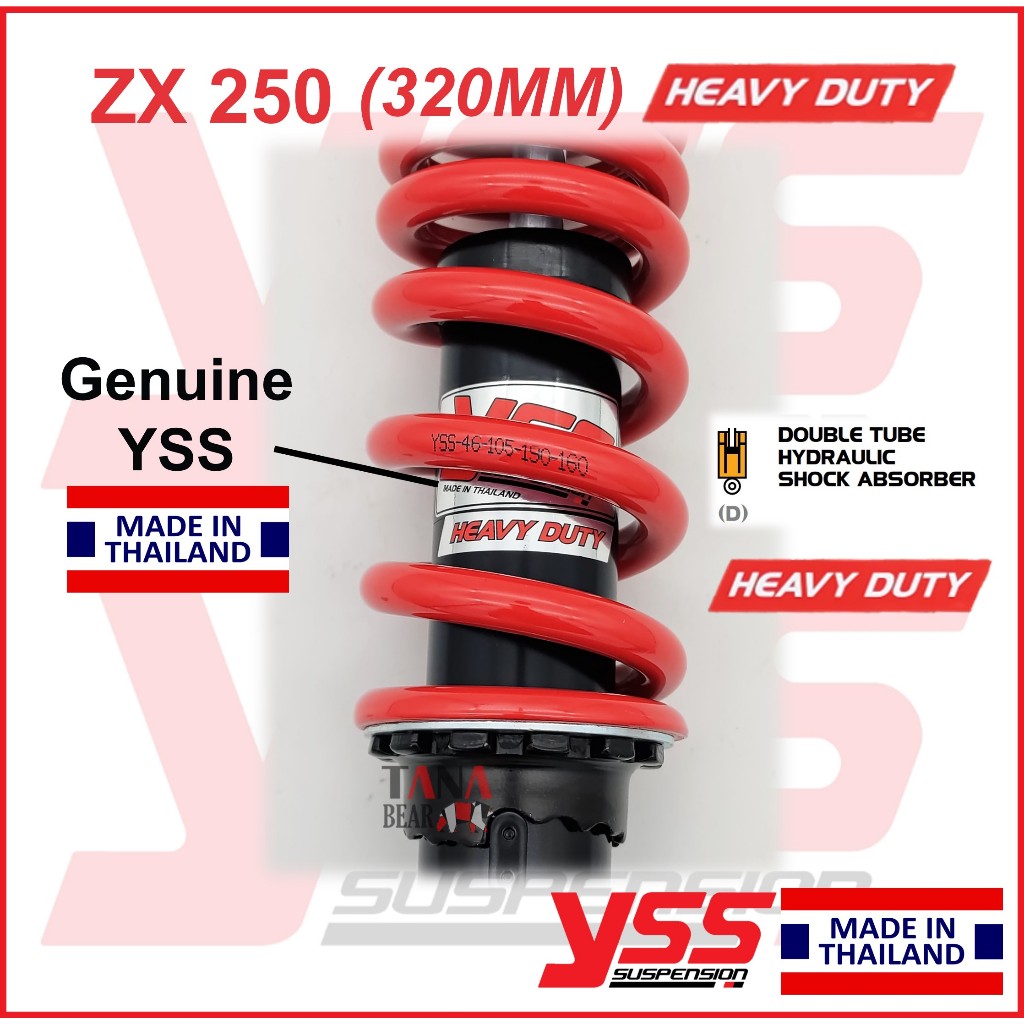 YSS NINJA ZX250 (320MM) HEAVY DUTY adjustable absorber monoshock