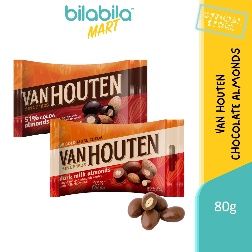 Van Houten Dark Milk Chocolate Dragees Dark Milk Almonds Dark Chocolate Semi Sweet Almonds 0348