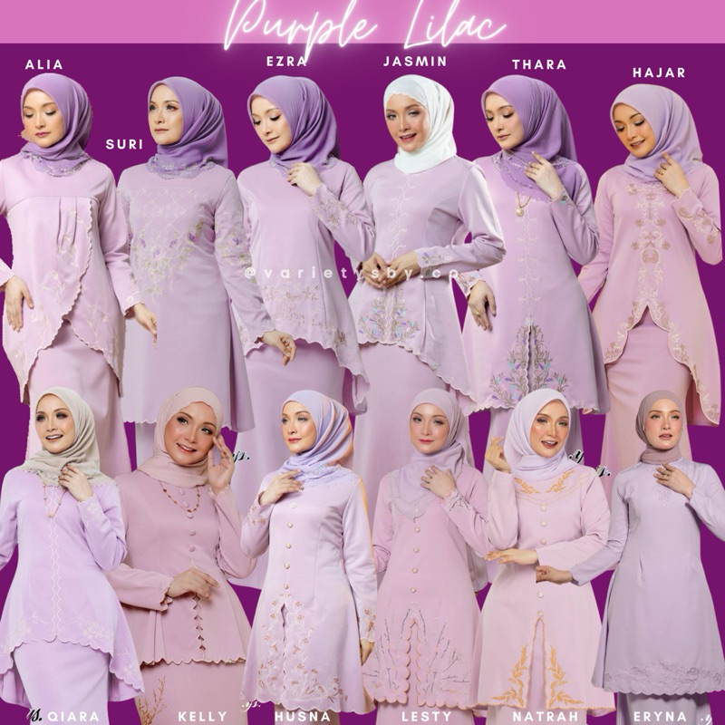 BAJU KURUNG BRIDESMAID THEME PURPLE LILAC NEW DESIGN Shopee Malaysia