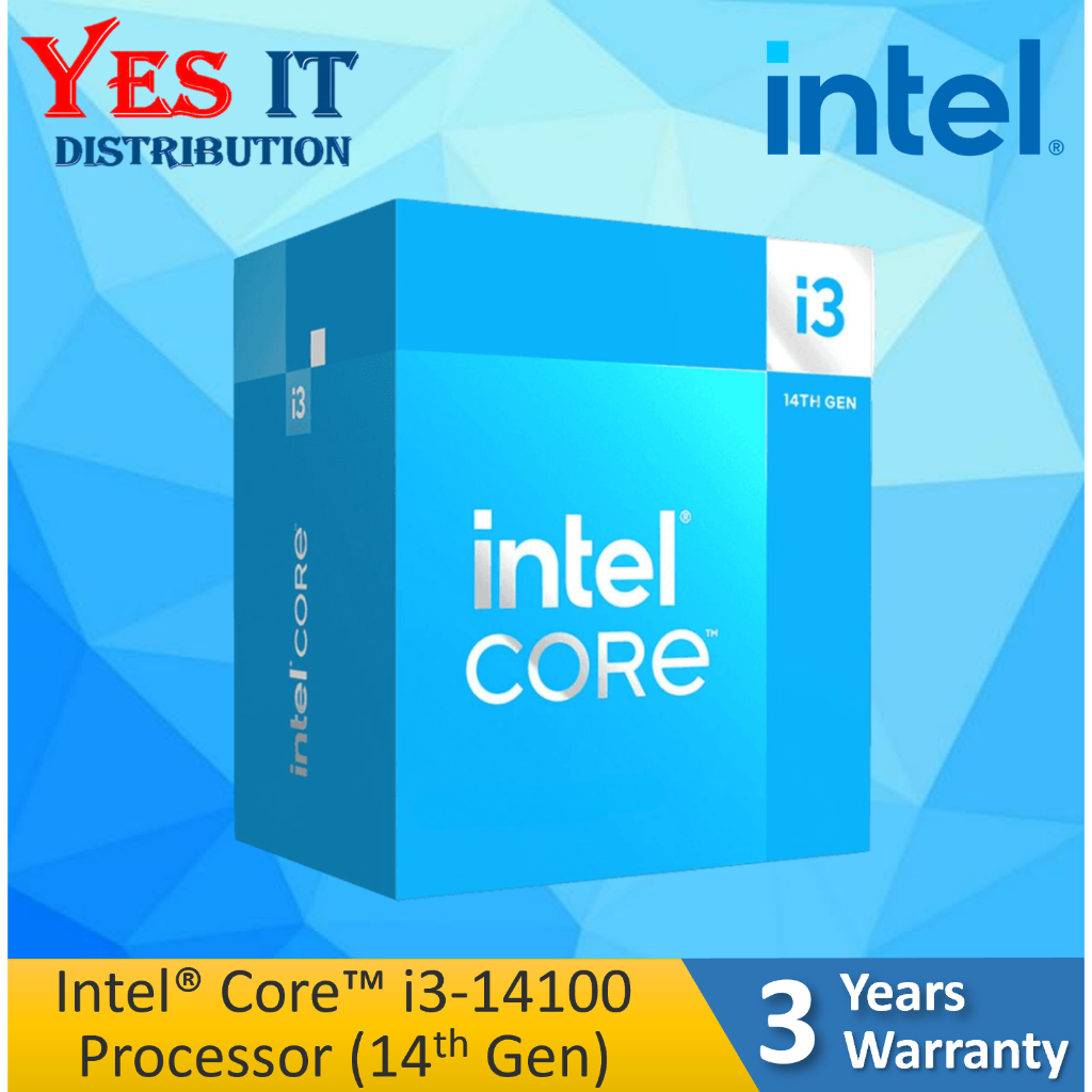 CPU Intel Core i3-13100F CPU LGA 1700 Intel i3-13100F Desktop Processor - 4 Cores, 12MB Cache, up