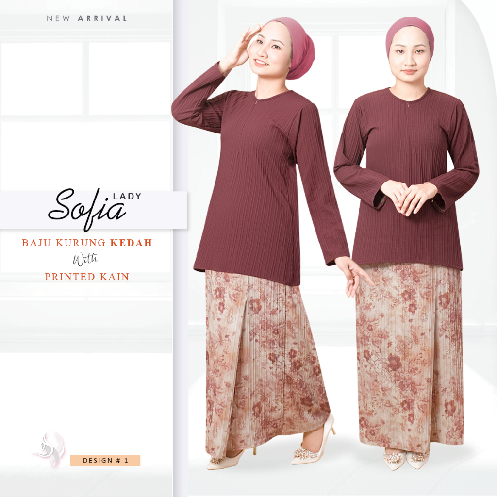 *Raya Arrival 2024* Lady Sofia Baju Kurung Kedah Modern and Skirt by H