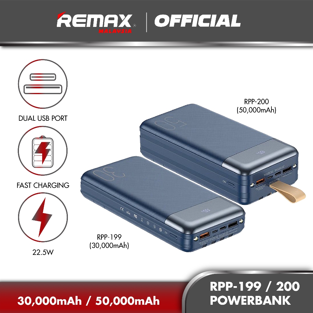 Remax RPP-199 / RPP-200 Hunergy Series 30000mAh / 50000mAh QC 22.5W ...