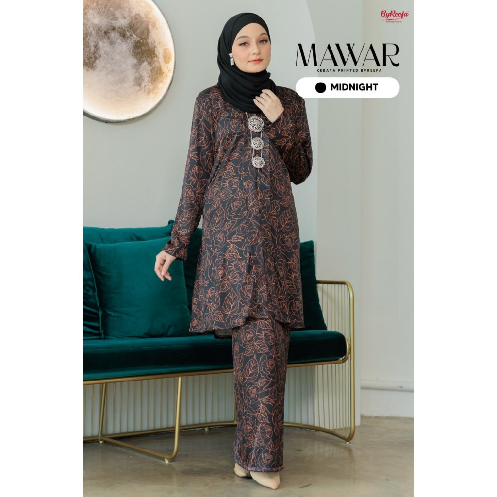 [Raya 2024] Kebaya Printed MAWAR ByReefa Collection | Armani Silk Sejuk ...