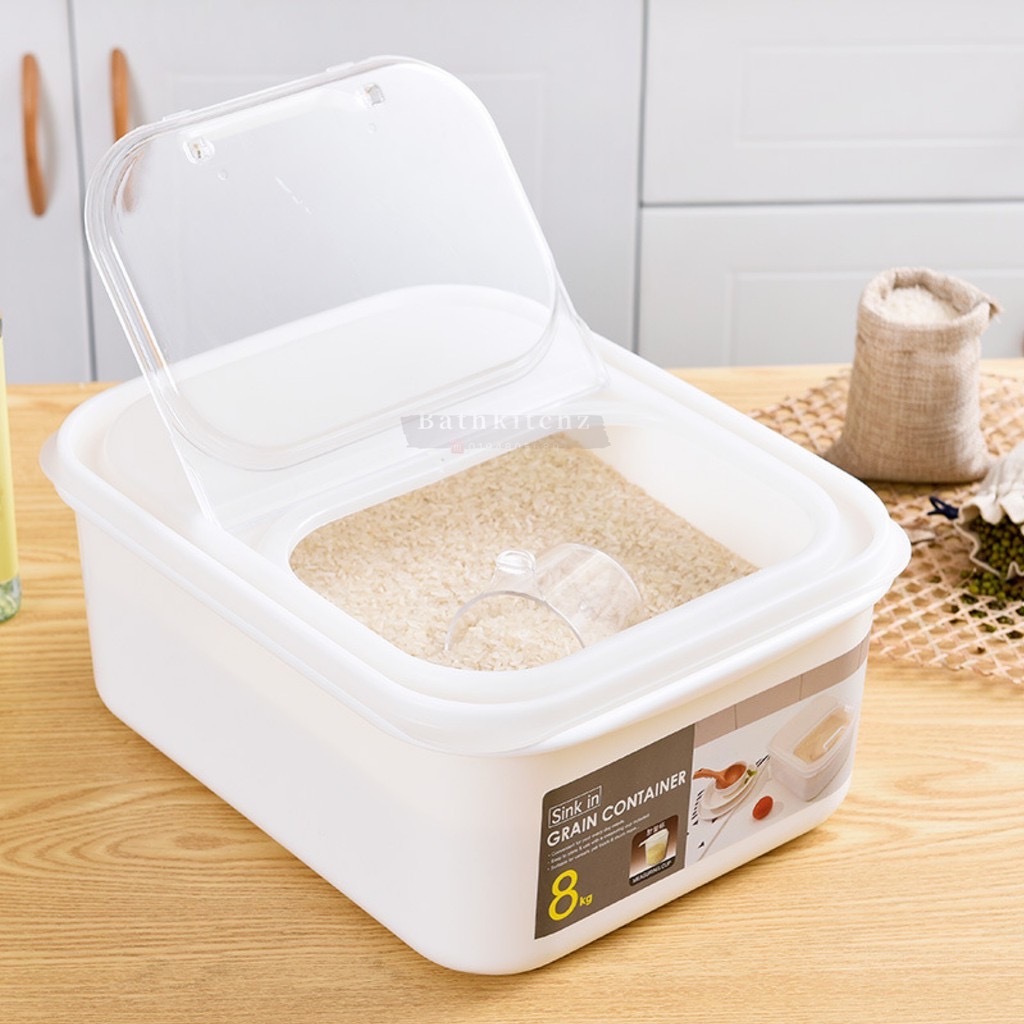 BATHKITCHZ Rice Storage Box Grain Container Household Cereal Rice ...