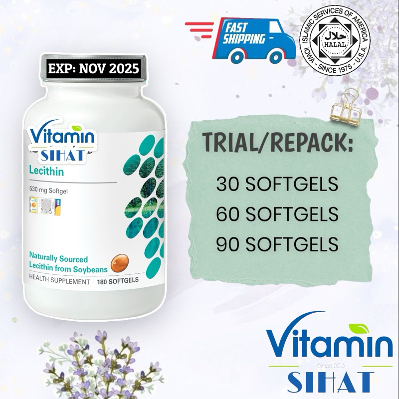 SHAKLEE LECITHIN Trial/Repack Kurus Bengkak Susu Bakar Lemak Kuat