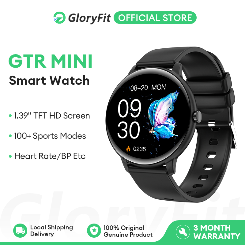 Gloryfit GTR Mini Smart Watch 100+ Sports Modes Voice Assistant Message
