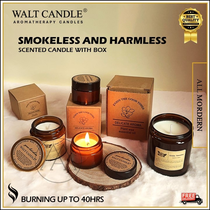 WALT CANDLE 100% Natural Soy Wax Essential Oil Scented Candles Handmade ...