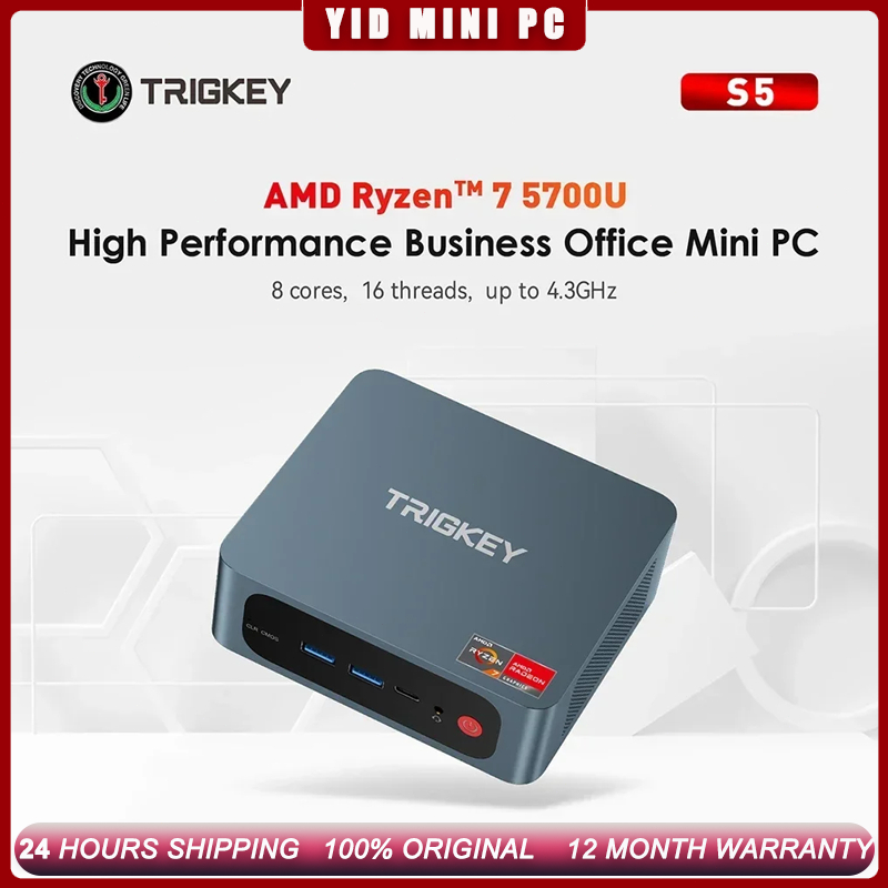 TRIGKEY MINI PC AMD R7 5700U DDR4 16G 512G SSD 8C/16T Windows 11 4K HD ...