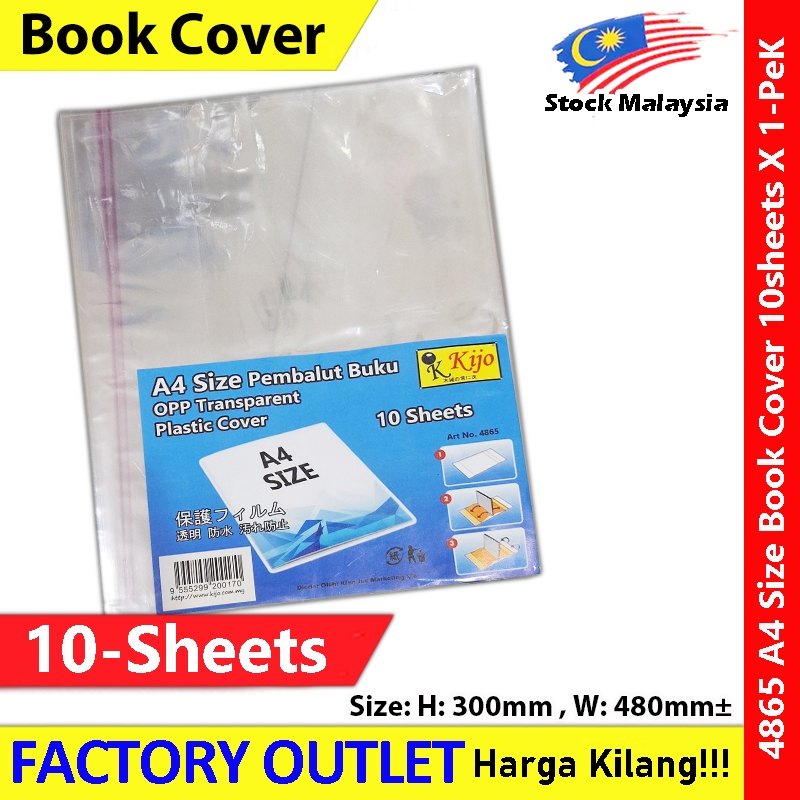 KIJO OPP (Clear) A4 Size Book Cover BC4865 #KIJO A4 #OPP #BookCover ...