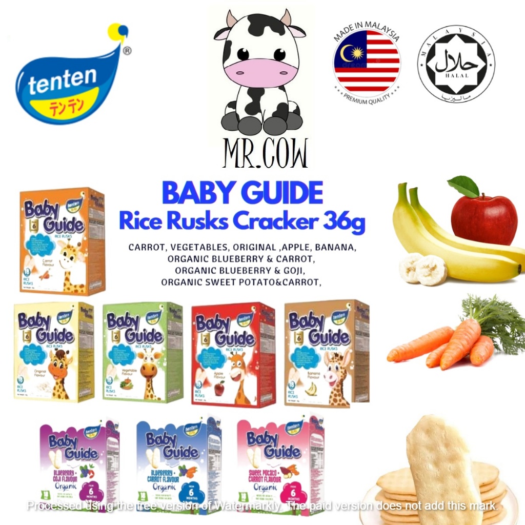 TenTen Baby Guide Rusks | Organic Baby Guide Rusks (18 pieces) 36g ...