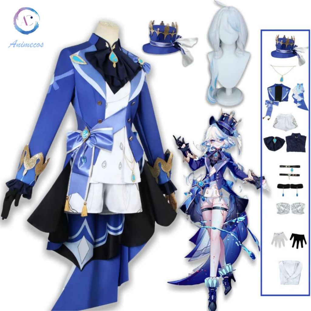 Genshin Impact Fontaine Focalors/Furina Cosplay Costume Furina Cosplay ...