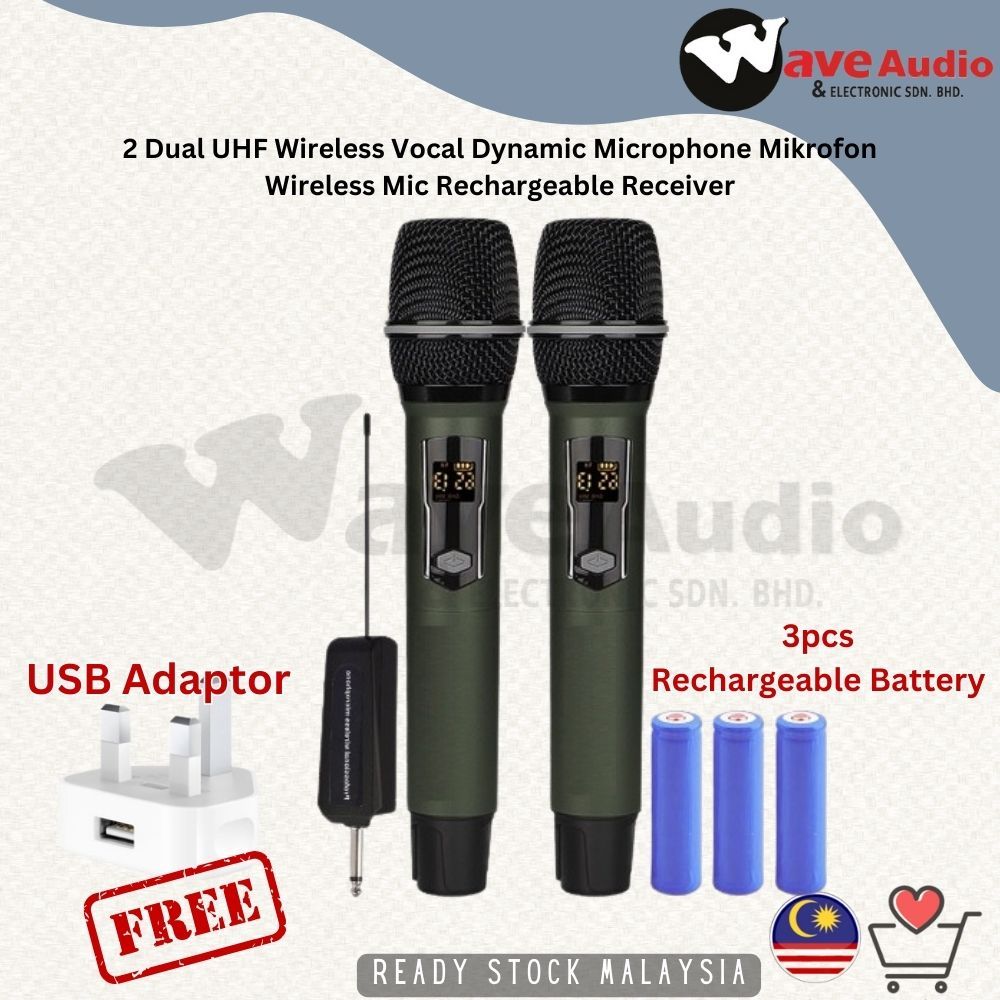 WAVE UHF Wireless Vocal Dynamic Microphone Mikrofon Wireless Mic ...