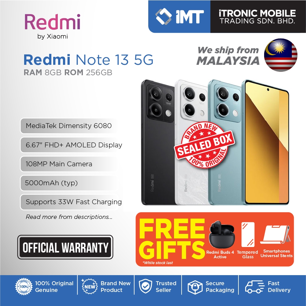 Xiaomi Redmi Note 13 5G Smartphone | MediaTek Dimensity 6080 | 6.67 ...