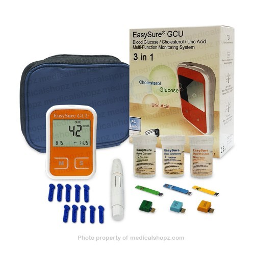 EasySure GCU 3-in-1 Glucose, Cholesterol & Uric Acid Monitor System ...