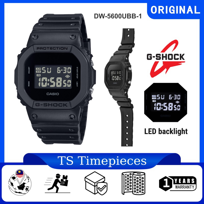 G SHOCK DW-5600UBB Black Out with LED backlight DW-5600UBB-1DR / DW ...