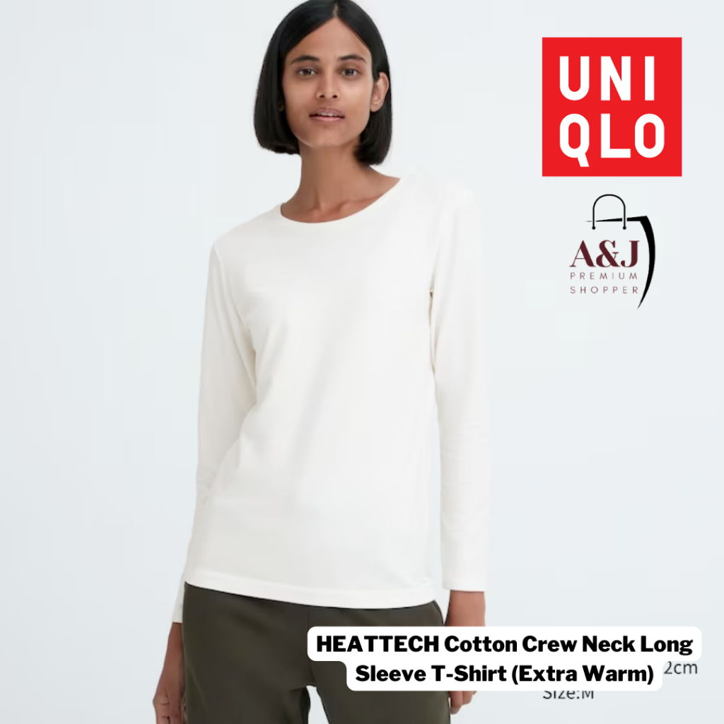Uniqlo Heattech Extra Warm Cotton Crew Neck Long Sleeved Thermal Top