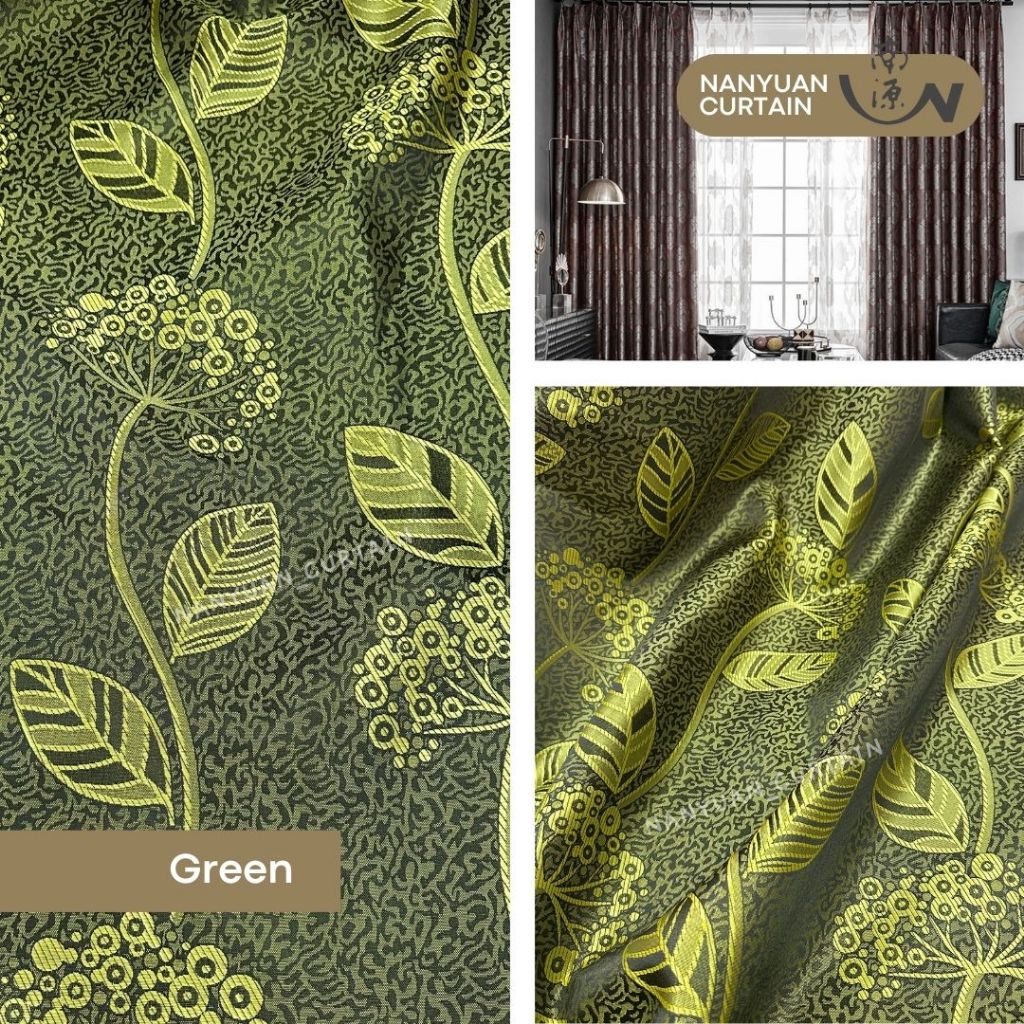 #NYC004 Fashion Classic Flower Linen Curtain Hari Raya | Raya Langsir ...