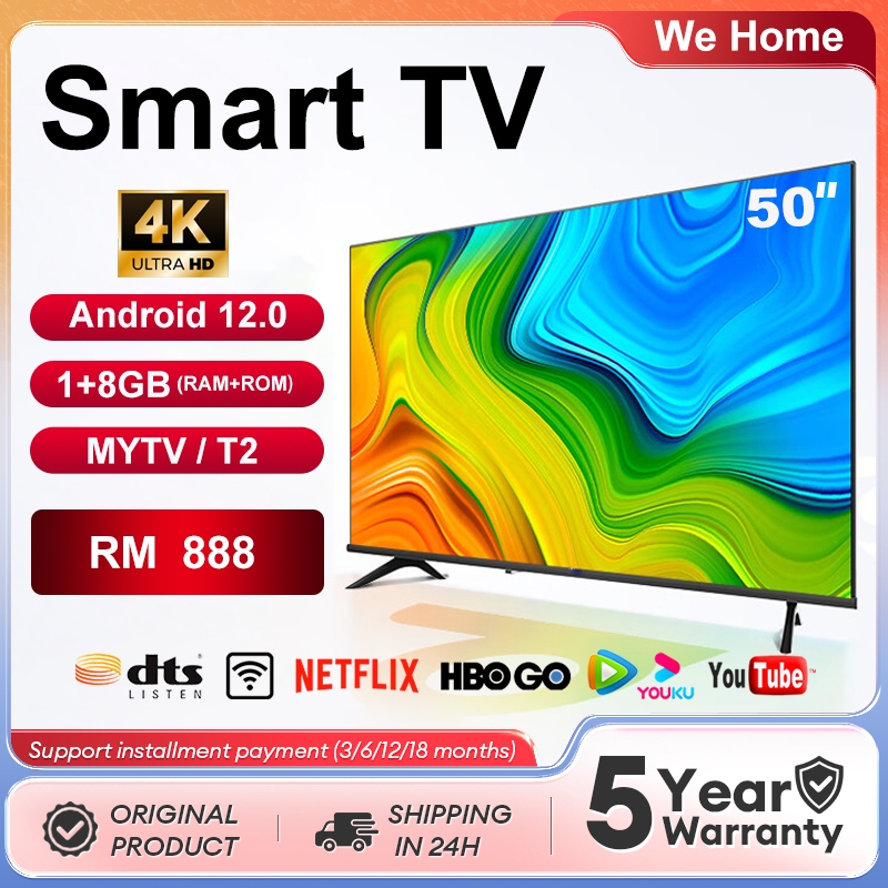 Android TV 50 inch Smart TV 50 inch Android 12 Television 4K UHD LED ...