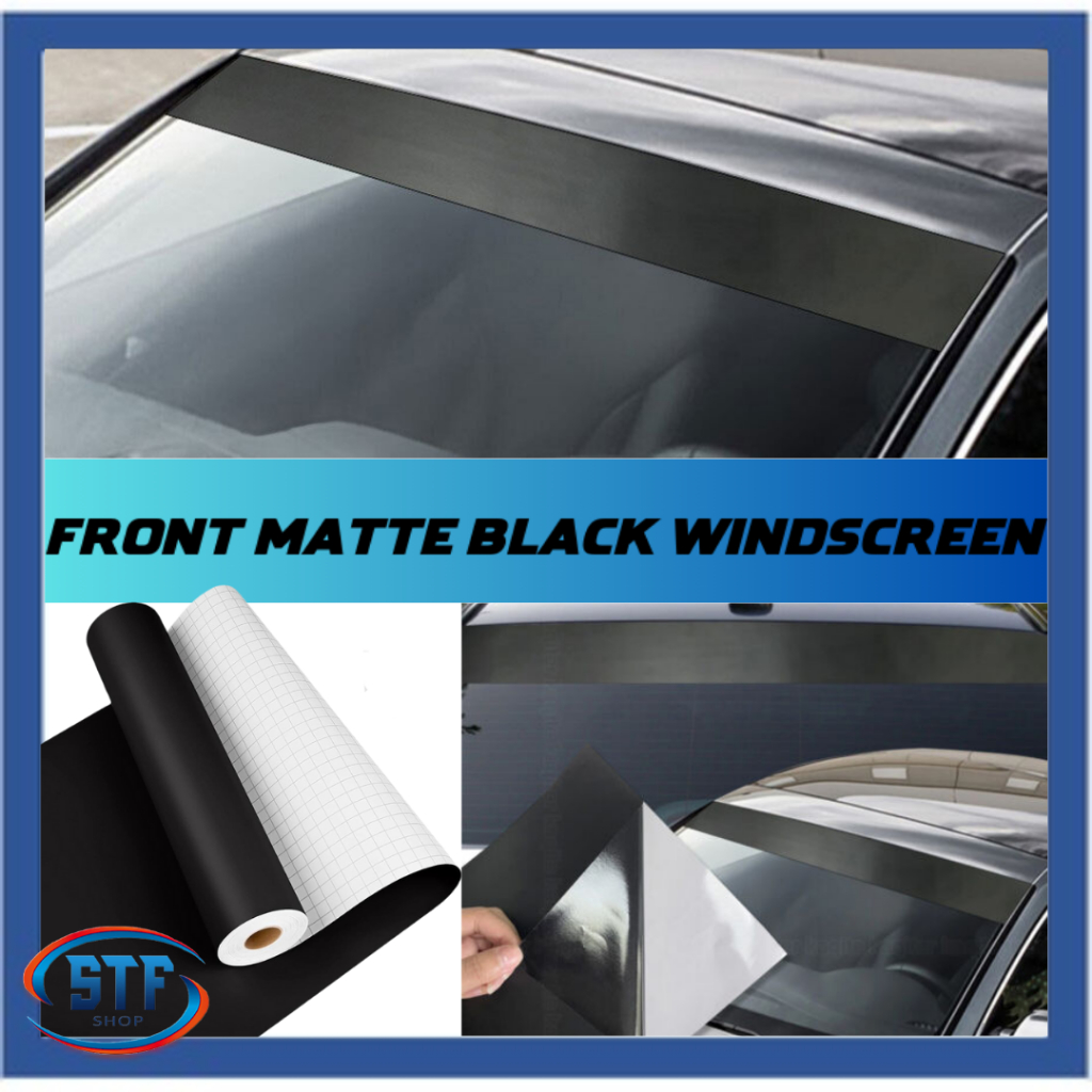 Front Matt Black Windscreen Windshield Window Sticker 10 Inchx 52 Inch ...