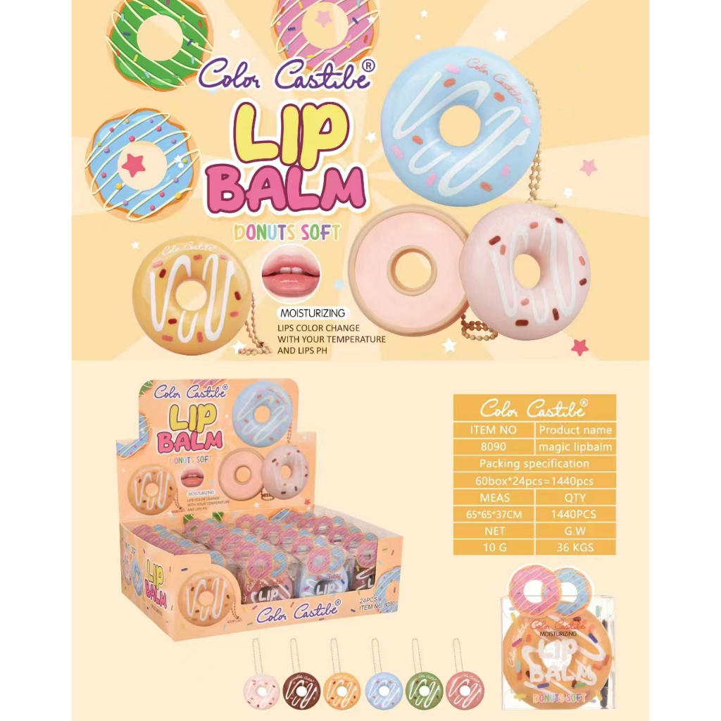 Color Castle Donuts Soft Lip Balm ( 24pcs ) | Shopee Malaysia