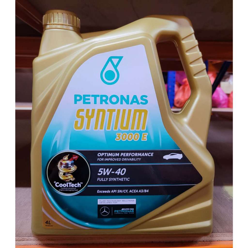 Petronas Syntium 3000E 5W40 SN/CF Fully Synthetic Engine Oil 4L ...