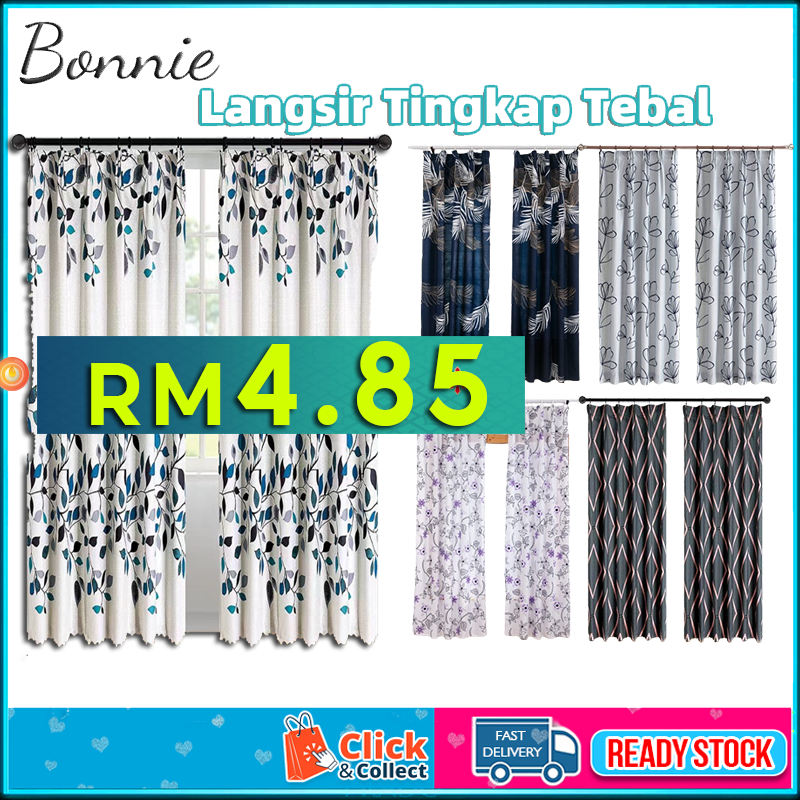 2024 Langsir Tingkap Murah Hook & Rod 2IN1 Type Modern Langsir Sliding