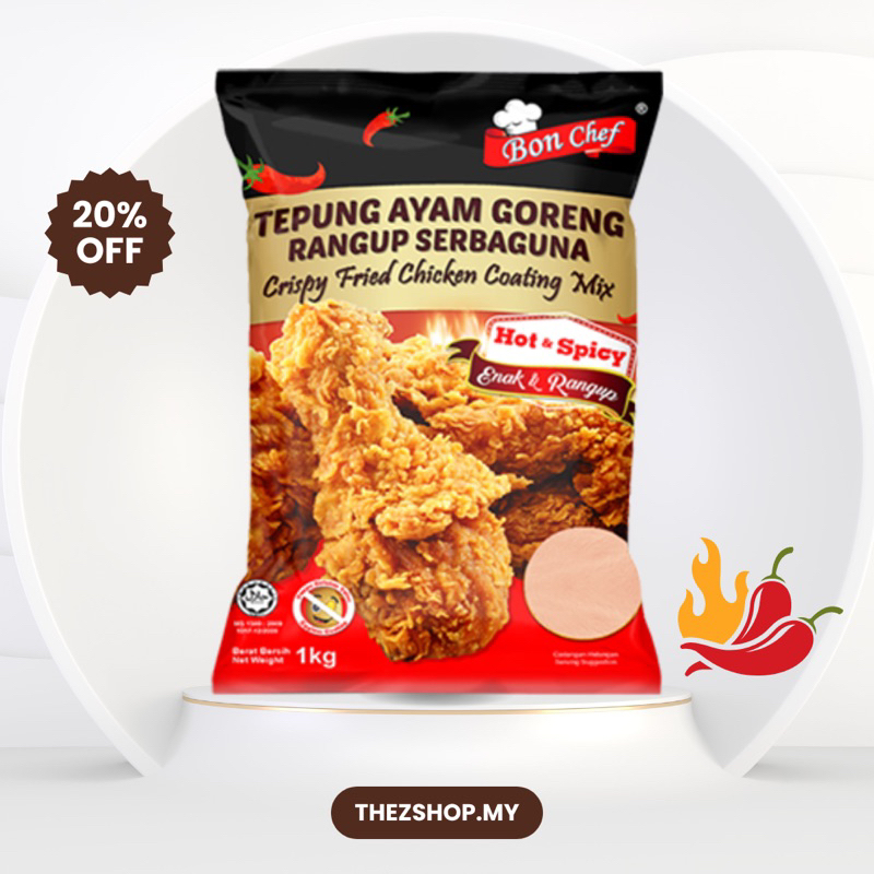 1kg Bon Chef Crispy Fried Chicken Caoting Mix | Tepung Ayam Goreng ...