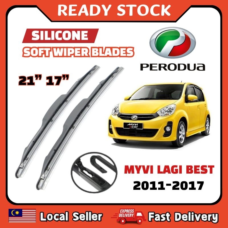 𝟮𝗣𝗖𝗦 Silicone Wiper Perodua Myvi Lagi Best 2011 2012 2013 2014 2015
