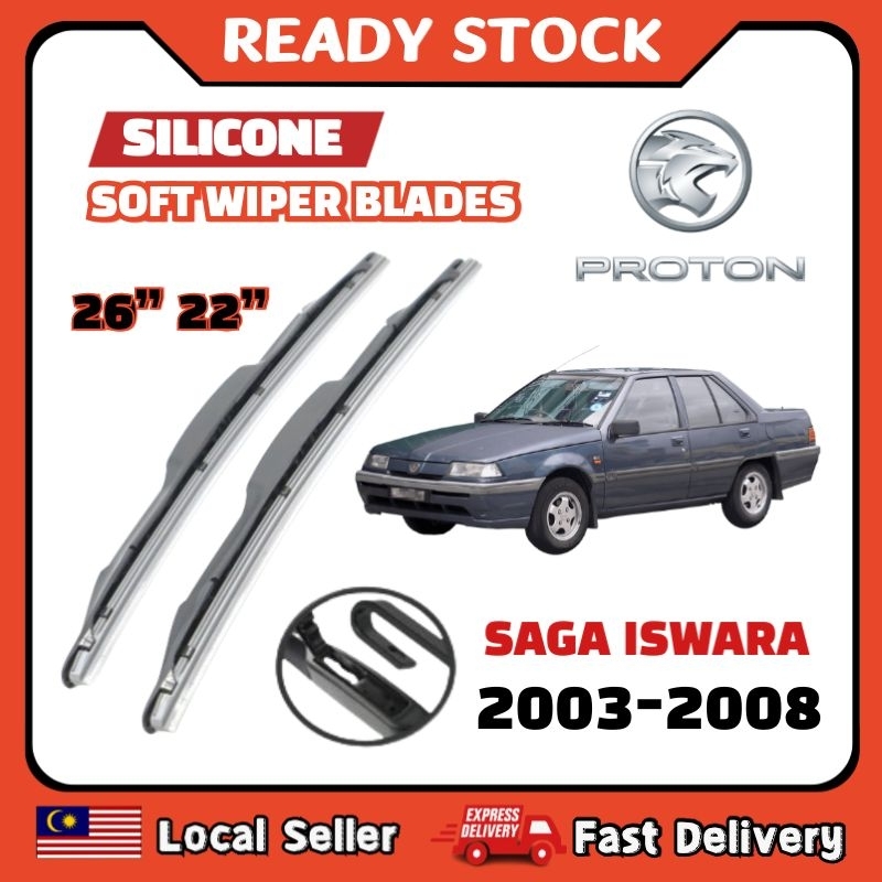 𝟮𝗣𝗖𝗦 Silicone Wiper Proton Saga Iswara 2003 2004 2005 2006 2007 2008
