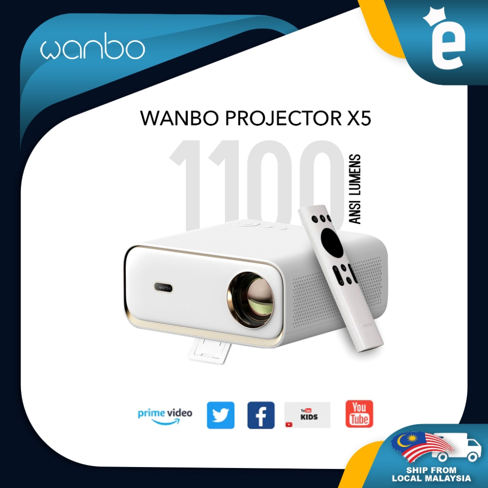 Wanbo Projector X5 [1100 ANSI Lumens / Native1080P / Android 9.0 / Auto ...