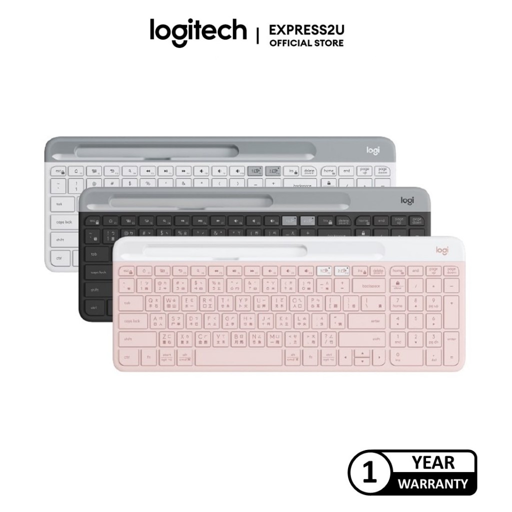 LOGITECH K580 SLIM MULTI-DEVICE KEYBOARD (GRAPHITE/OFF-WHITE/ROSE ...